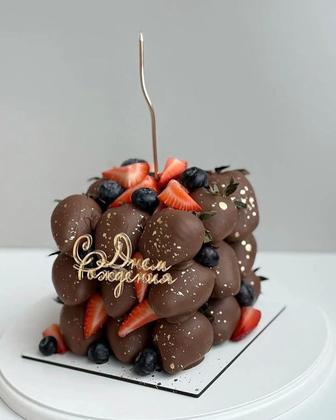 Клубника в шоколаде торт