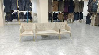 Кожаный диван, диван с 2мя креслами