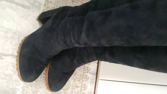 Сапоги замшевые евро мех, осень,зима 39 р.