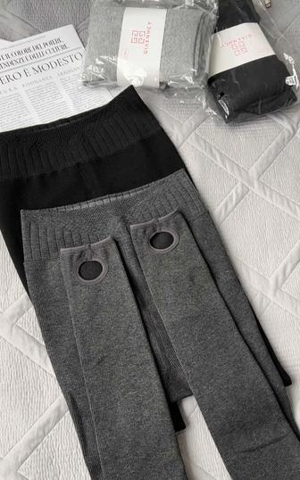 Теплые Леггинсы из хлопка с фиксирующими пятками