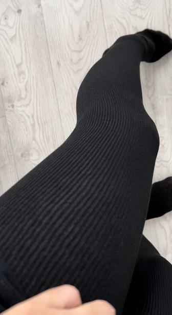 Теплые Леггинсы из хлопка с фиксирующими пятками