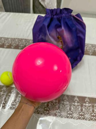 Мяч для художественной гимнастики SASAKI 17 см розовый, чехол в подарок