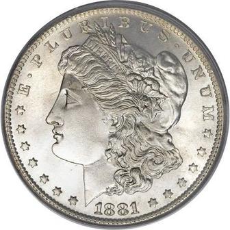 Монета 1 доллар 1881 года