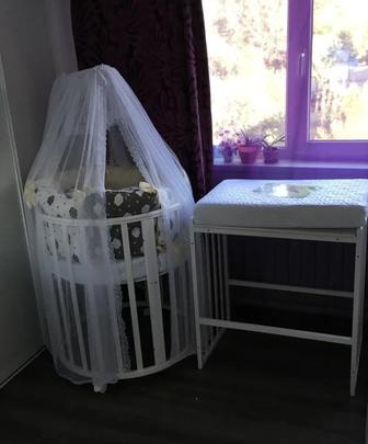 Детская кроватка-трансформер от 0 до 3 лет мягкие игрушки в подарок