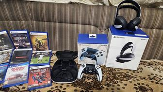 Продам видеоигры для PS5, наушники и геймпад.
