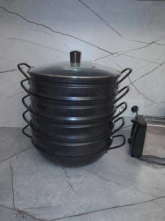Продам мантоварку диаметр 30 см металлическую со стеклянной крышкой