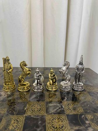 Эксклюзивные бронзовые шахматы Empire позолота 24 карат