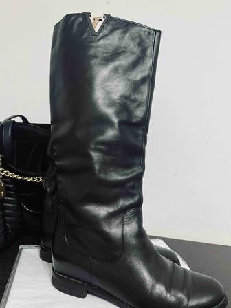 Сапоги черные кожаные Турция