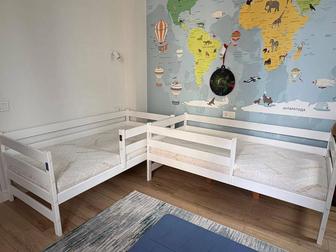 Кровать детская 160х80 см из массива березы с матрасом