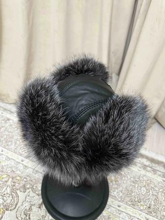 Тымақ из натуральной чернобурой лисы