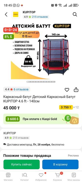Каркасный батут