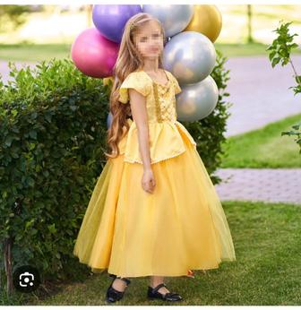 Платье костюм принцессы Бэлль желтый