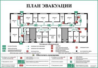 Разработка и изготовление плана (ов) эвакуации.