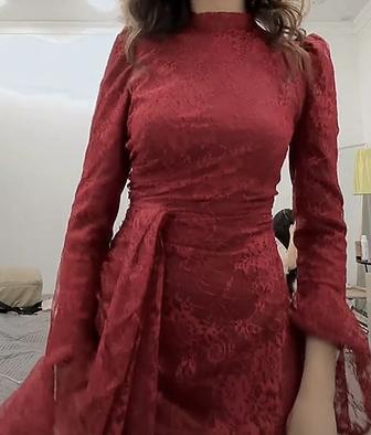 кружевное вечернее платье