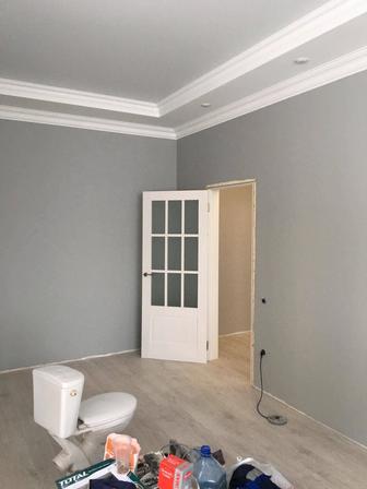 Ремонт кв обои покраска Ротбанд под маяк ламинат плинтус шпаклевка