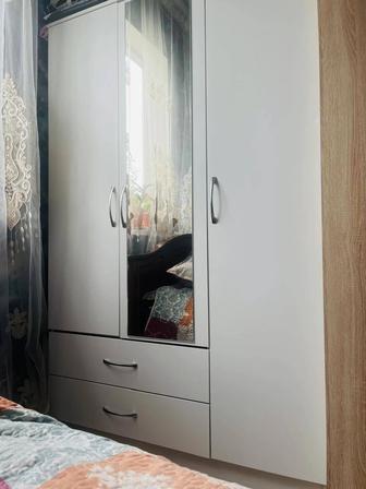 Распашной шкаф c зеркалом Aisha Pro 1103, 120x190х45 см, белый