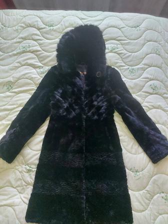 Шуба комбинированная, мутон норка.