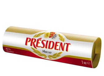 Масло сливочное President 82% 1 кг ролл