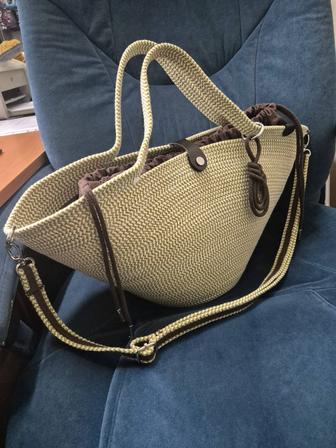 Сумка пляжная из х/б шнура ручная работа