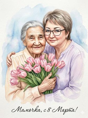 Открытка к 8 марта для мамы