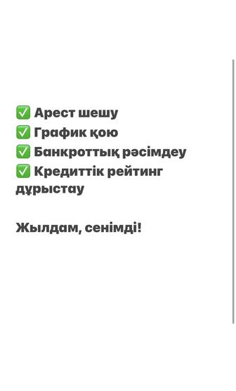 Арест шешу/График қою. Сот арқылы арестті шешеміз! БАНК,МФО