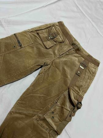 Коричневые, винтажные, вельветовые карго-бриджи