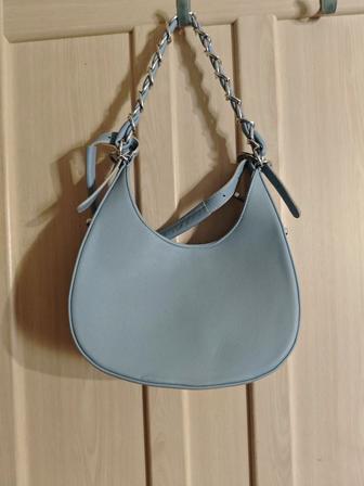 Голубая сумка кросс боди