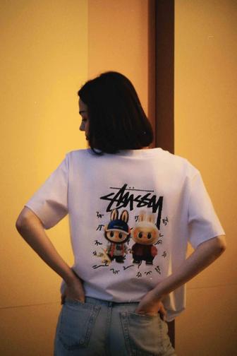 Футболка Stussy x Labubu белая