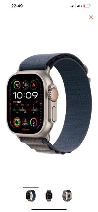 Apple watch Ultra Series 2 GPS Cellular Alpine Loop M 49 mm серебро-синий