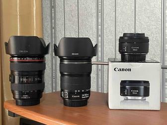 Объективы Canon EF 24-105mm 4.0L, 24-105mm IS STM, 50mm 1.8 STM