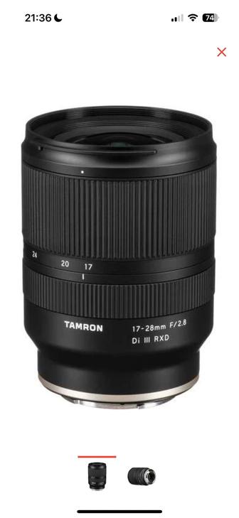 Объектив Tamron 17-28mm f/2.8 Di
III RXD Sony E