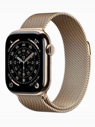 Apple Watch Series 11 GPS Cellular 46mm,Gold Titanium with Gold Milanese Lo