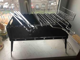 Мангал, решетка и шампура