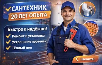 Сантехник Алматы Установка унитаза Тёплый пол Срочный выезд