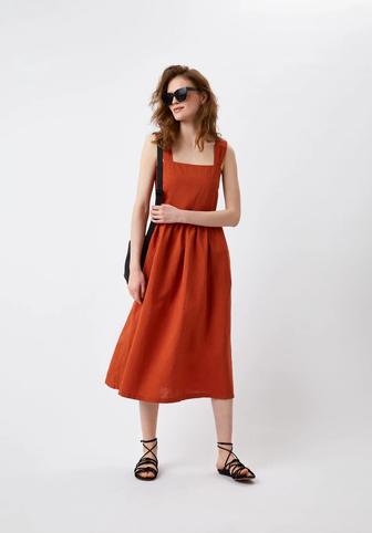 Платье Uniqlo оранжевое