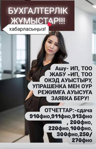 Бухгалтерия ИП ТОО отчет ашу жабу