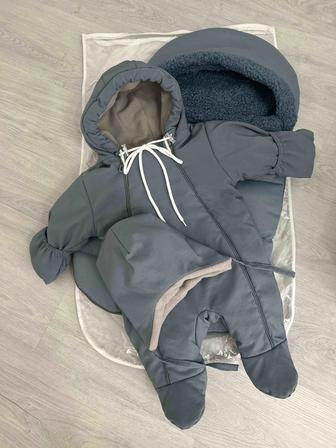 Новый детский конверт с комбинезоном и шапочкой