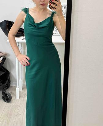 Платье шелковое зеленое