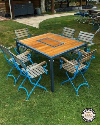 Садовый стол 6 стульев Для шашлыка и отдыха