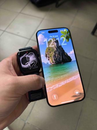 iPhone 15 pro и Apple Watch  2 44мм
