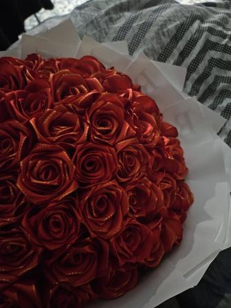 Букеты из атласной ленты на заказ