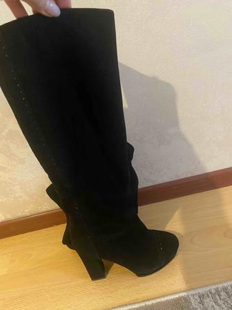 Сапоги замшевые