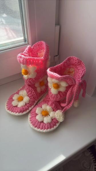 Пинетки сапожки крючком