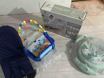 Продам люльку, ходунки, шезлонг