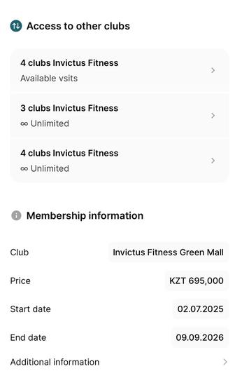 Абонемент в INVICTUS GREEN MALL на 5 мес