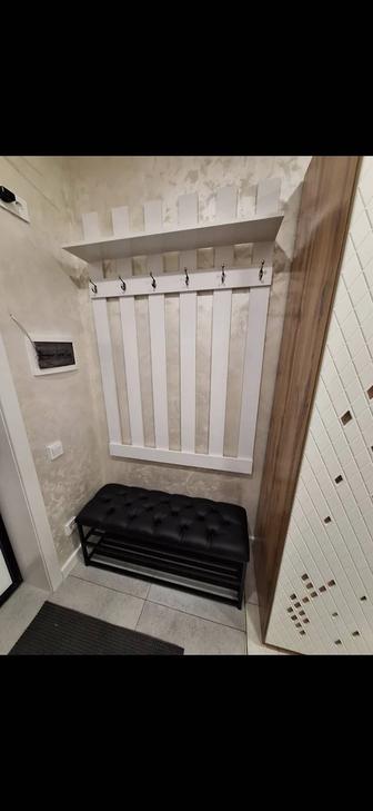 Прихожая вешалка 210х100. Пуфик прихожую. Обувница.Банкетка лофт. Этажерка