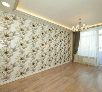 Поклейка обоев без швов, так же можем поклеить галтели, освежить потолок.