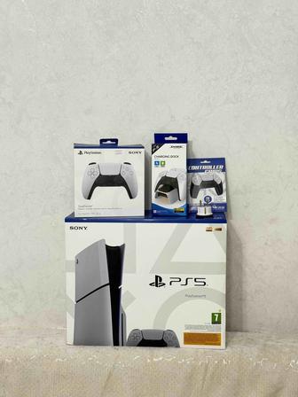 Игровая приставка Sony Playstation 5 геймпад зарядная станция грипсы