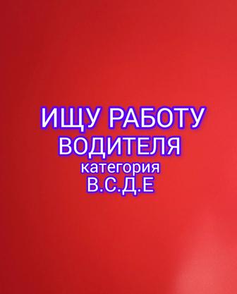 Ищу работу водителя категория В.С.Д.Е Стаж 15лет без вредных привычек