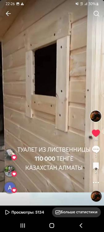 Туалет уличный из лиственницы с окошком